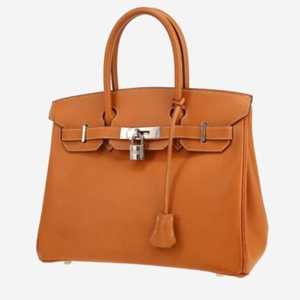 Hermès Birkin 30 cm handbag in gold Chamonix leather