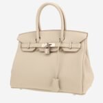 Hermes Birkin 30 cm handbag in grey Béton togo leather