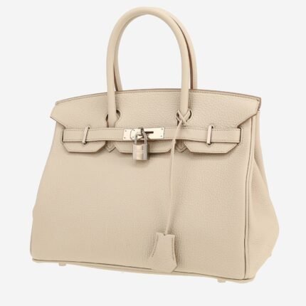 Hermes Birkin 30 cm handbag in grey Béton togo leather
