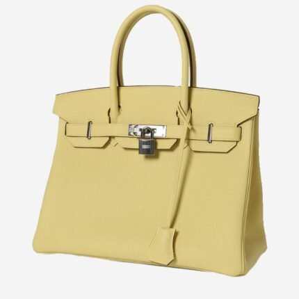 Hermès Birkin 30 cm handbag in Jaune Poussin togo leather
