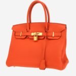 Hermès Birkin 30 cm handbag in orange Feu togo leather