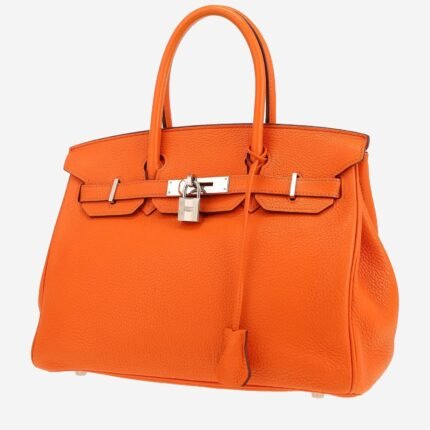 Hermès Birkin 30 cm handbag in orange leather taurillon clémence