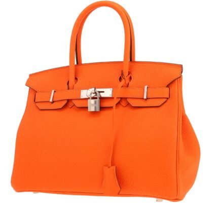 Hermès Birkin 30 cm handbag in orange togo leather