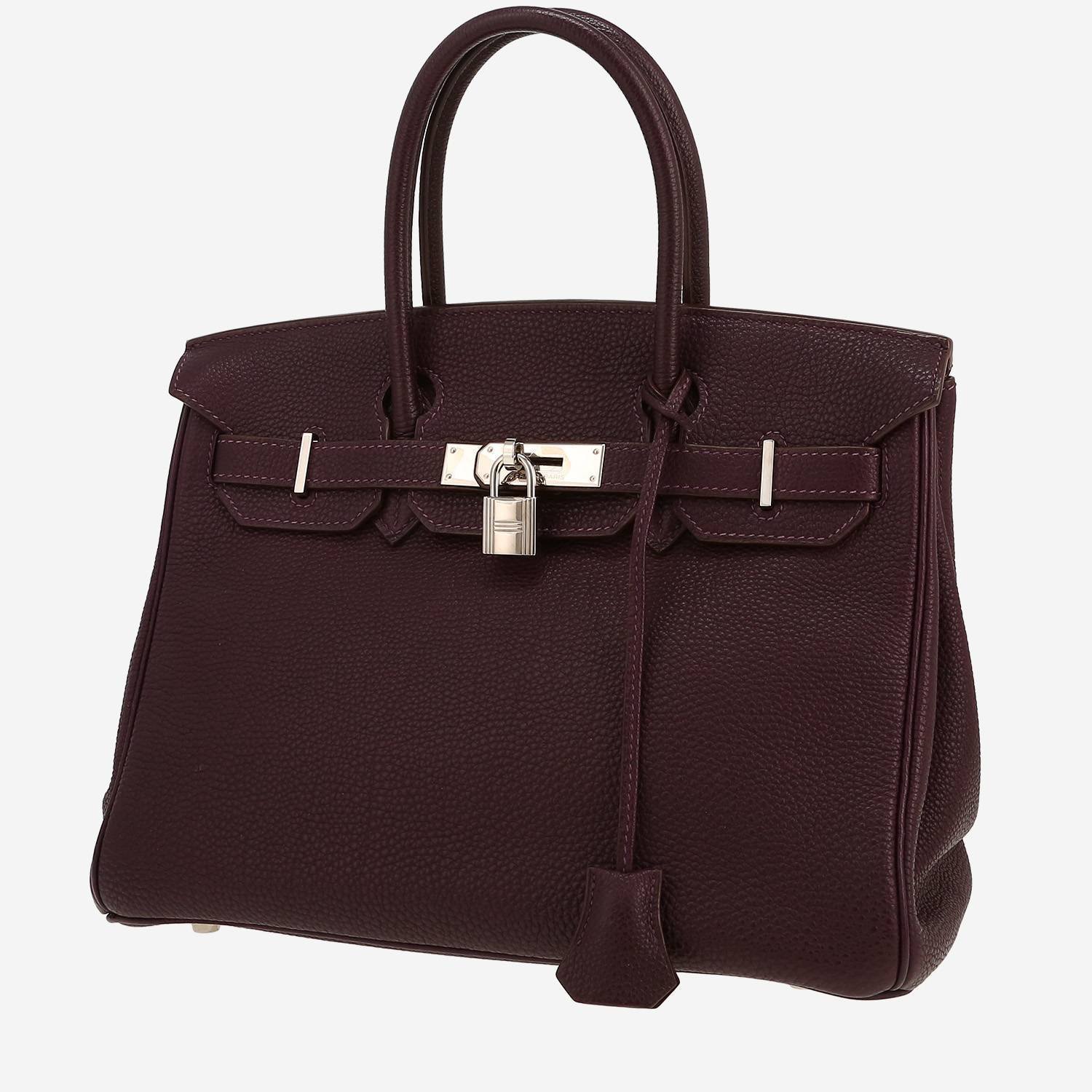 Hermès Birkin 30 cm handbag in plum togo leather Hermès Birkin 30 cm handbag in plum togo leather