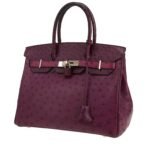 Hermès Birkin 30 cm handbag in purple ostrich leather