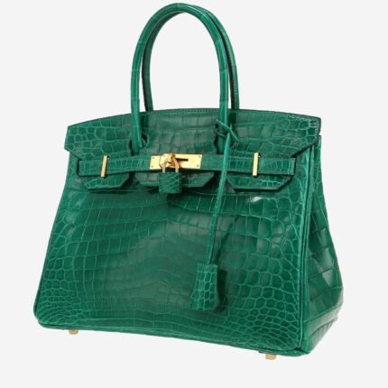 Hermès Birkin 30 cm handbag in Vert Emeraude niloticus crocodile
