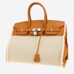 Hermes Birkin 35 cm Fray Fray handbag in beige canvas and Sésame beige leather