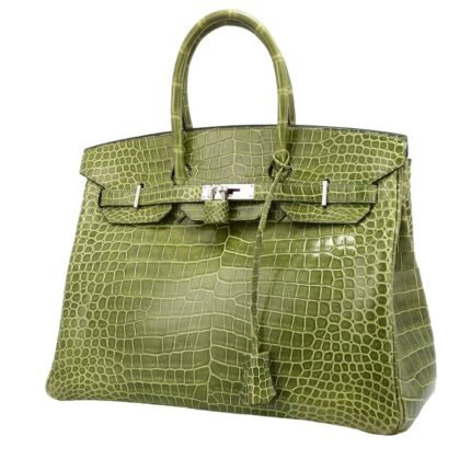 Hermès Birkin 35 cm handbag in anise green porosus crocodile