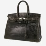 Hermès Birkin 35 cm handbag in anthracite grey porosus crocodile