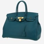 Hermès Birkin 35 cm handbag in blue Colvert epsom leather
