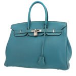 Hermès Birkin 35 cm handbag in blue jean togo leather