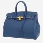 Hermès Birkin 35 cm handbag in blue leather taurillon clémence