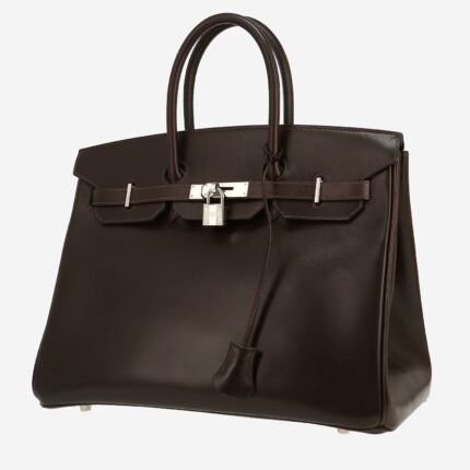 Hermès Birkin 35 cm handbag in brown box leather