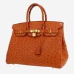 Hermès Birkin 35 cm handbag in gold ostrich leather