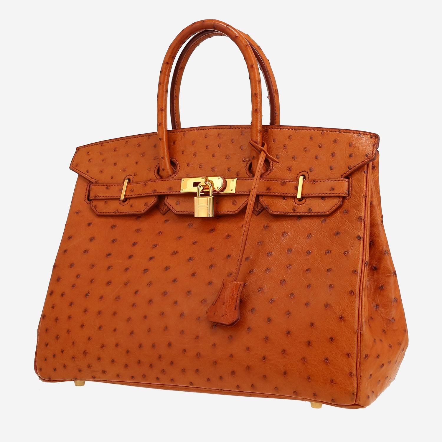 Hermès Birkin 35 cm handbag in gold ostrich leather Hermès Birkin 35 cm handbag in gold ostrich leather