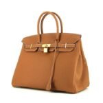 Hermes Birkin 35 cm handbag in gold togo leather