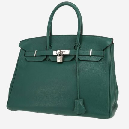 Hermès Birkin 35 cm handbag in malachite green leather taurillon clémence