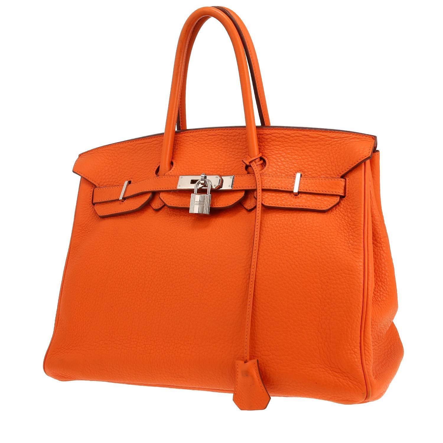 Hermès Birkin 35 cm handbag in orange togo leather Hermès Birkin 35 cm handbag in orange togo leather