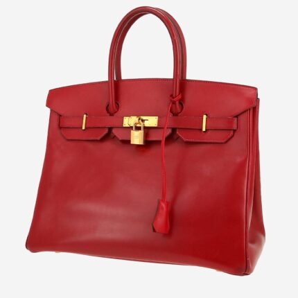 Hermès Birkin 35 cm handbag in red box leather