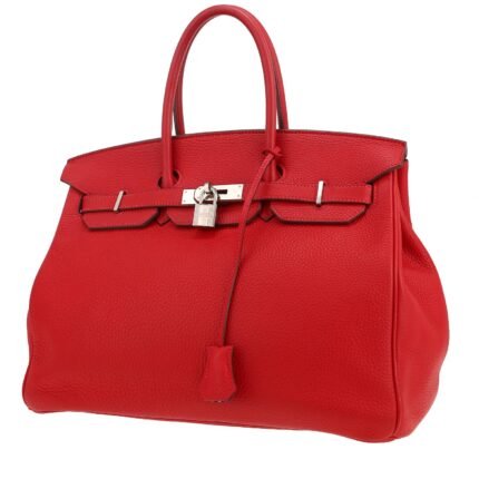 Hermès Birkin 35 cm handbag in red Casaque togo leather