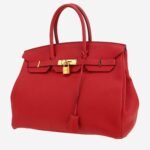 Hermès Birkin 35 cm handbag in red Casaque togo leather