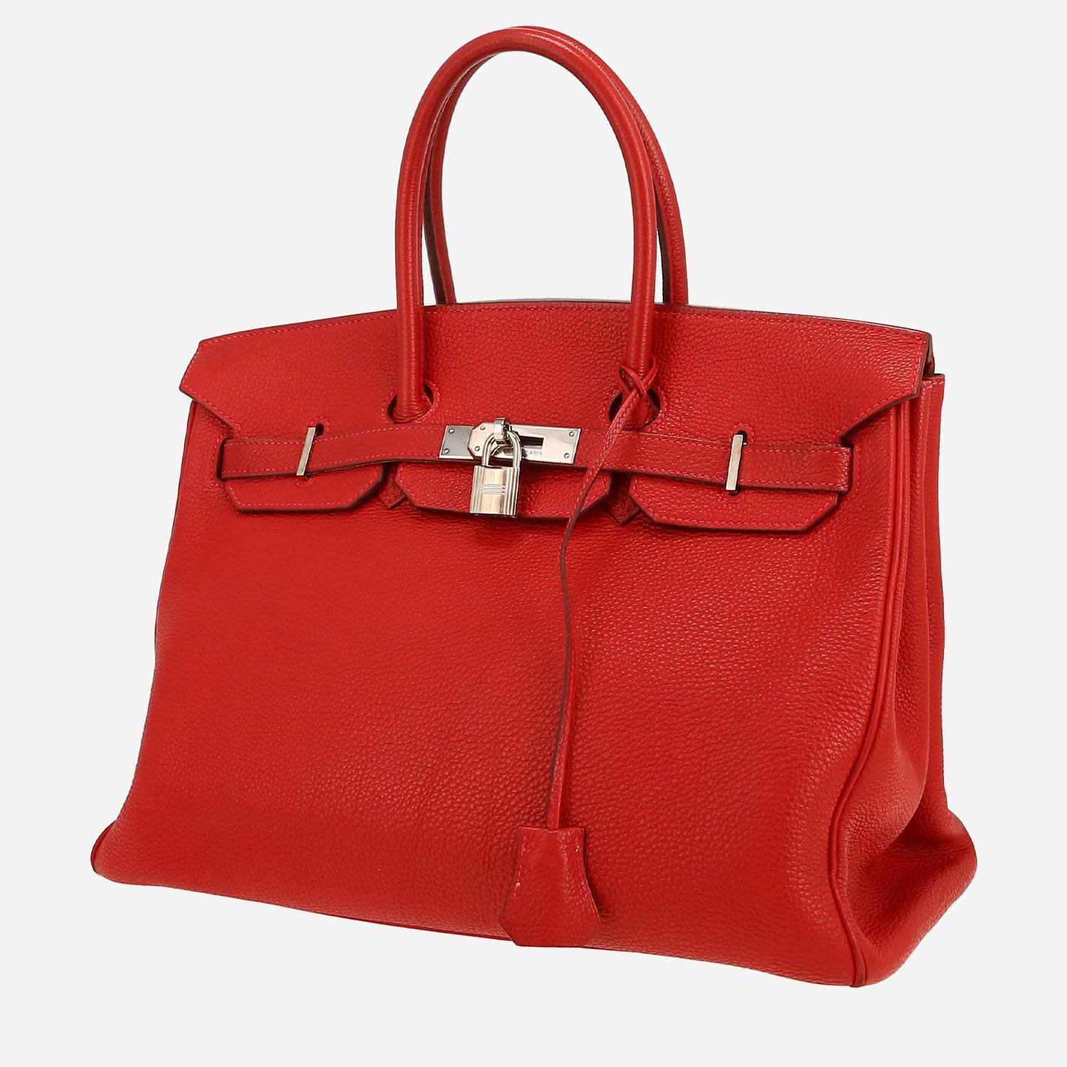 Hermès Birkin 35 cm handbag in red togo leather Hermès Birkin 35 cm handbag in red togo leather