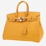 Hermès Birkin 35 cm handbag in yellow Courchevel leather