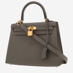 Hermès Kelly 25 cm handbag in anthracite grey epsom leather