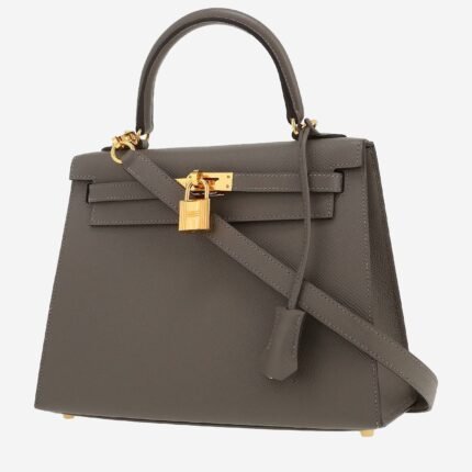 Hermès Kelly 25 cm handbag in anthracite grey epsom leather
