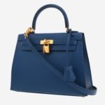 Hermès Kelly 25 cm handbag in blue Madame calfskin