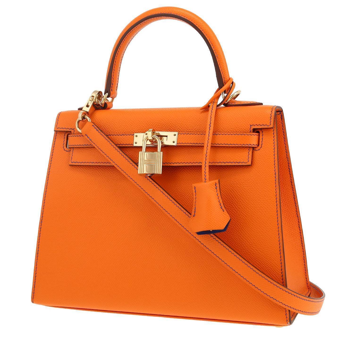 Hermès Kelly 25 cm handbag in orange epsom leather Hermès Kelly 25 cm handbag in orange epsom leather