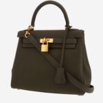 Hermès Kelly 25 cm handbag in Vert de Gris togo leather