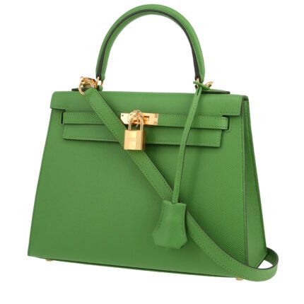 Hermès Kelly 25 cm handbag in Vert Yuka epsom leather