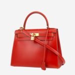 Hermès Kelly 28 cm handbag in brick red box leather
