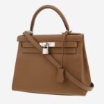Hermès Kelly 28 cm handbag in etoupe togo leather
