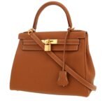 Hermès Kelly 28 cm handbag in gold togo leather