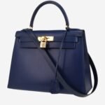 Hermès Kelly 28 cm handbag in royal blue box leather