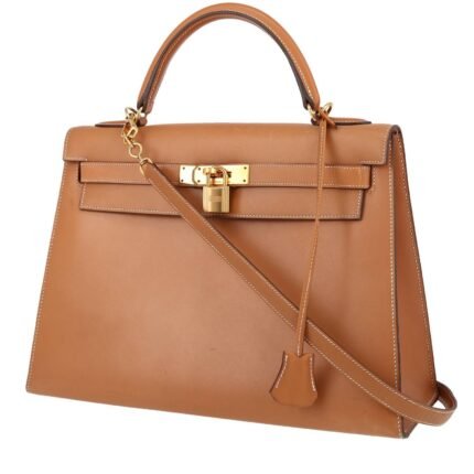Hermès Kelly 32 cm handbag in gold natural leather