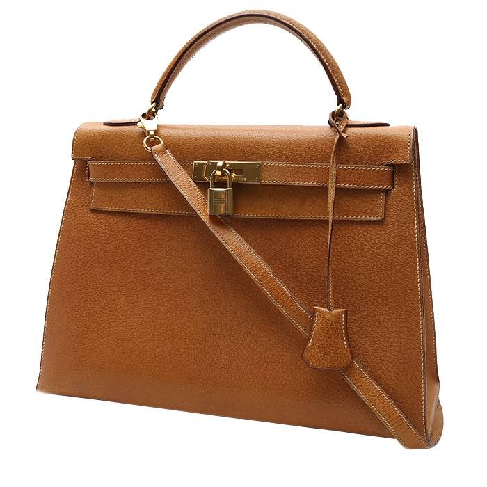 Hermès Kelly 32 cm handbag in gold Pecari leather Hermès Kelly 32 cm handbag in gold Pecari leather