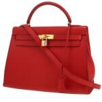 Hermès Kelly 32 cm handbag in red Ardenne leather