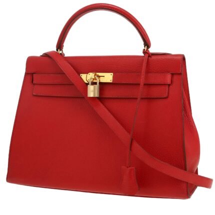 Hermès Kelly 32 cm handbag in red Ardenne leather