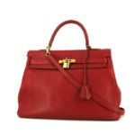 Hermes Kelly 35 cm handbag in red togo leather