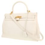 Hermes Kelly 35 cm handbag in white Swift leather