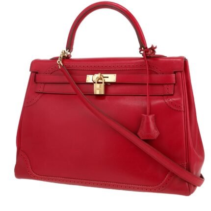 Hermès Kelly Ghillies handbag in raspberry pink box leather