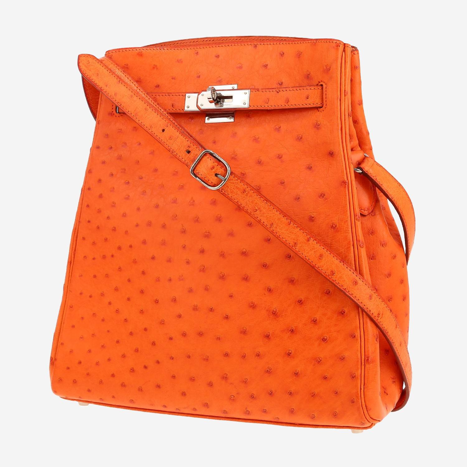Hermès Kelly Sport handbag in orange ostrich leather Hermès Kelly Sport handbag in orange ostrich leather