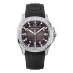 Patek Philippe Aquanaut 5167/300G-010 Black Dial Diamond Bezel 40mm 18k White Gold Men's Watch