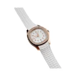 Patek Philippe Aquanaut 5269/200R-001 Luce Matted White Dial Diamond-Set Bezel 38mm 18K Rose Gold White Rubber Straps Unisex Watch