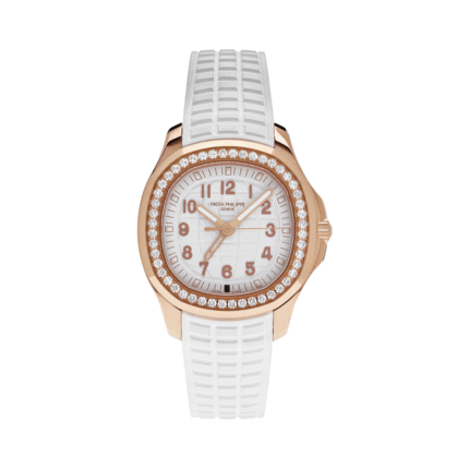 Patek Philippe Aquanaut 5269/200R-001 Luce Matted White Dial Diamond-Set Bezel 38mm 18K Rose Gold White Rubber Straps Unisex Watch