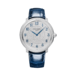 Patek Philippe Calatrava 4978/400G-001 Diamond Ribbon Joaillerie 36.5mm 18k White Gold Twilight Blue Leather Straps Ladies Watch