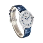 Patek Philippe Calatrava 4978/400G-001 Diamond Ribbon Joaillerie 36.5mm 18k White Gold Twilight Blue Leather Straps Ladies Watch